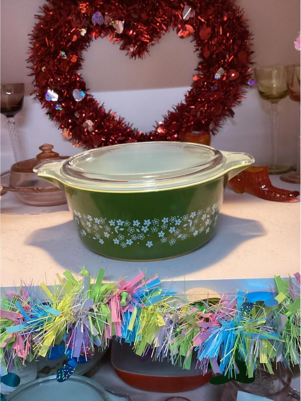 Pyrex Vintage Spring Blossom 2.5 Qt Casserole Dish #475 Crazy Daisy